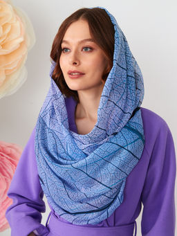 Большой, мягкий, тонкий и очень нежный двусторонний палантин с рисунком в стиле арт-деко - Tantino фото 7