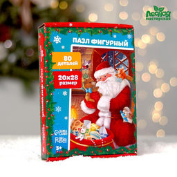 Пазл фигурный В гостях у Деда Мороза, 137 деталей