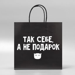 Пакет подарочный Так себе, а не подарок, 22 22 11 см - Дарите счастье фото 6
