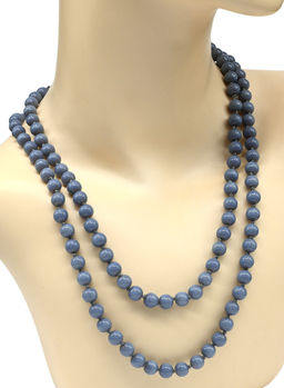 Бусы длинные шарик 8мм цв.сизый