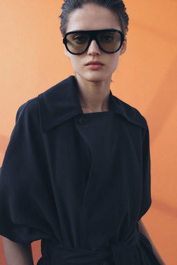 TRENCH CORTO FLUIDO ZW COLLECTION / Marino