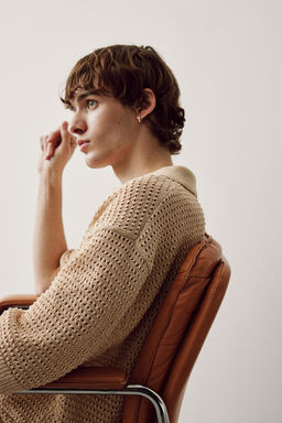 Polo en punto calado Loose Fit - H&m фото 4