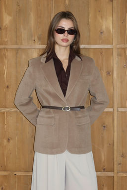 Vizon Kemerli Kase Regular/Normal Kal?p Blazer Blazer Ceket TWOAW26BC00041