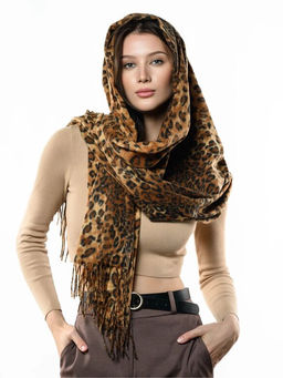 Яркий палантин с анималистичным принтом - Pretty mania фото 8