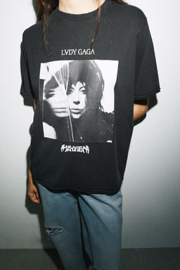 LADY GAGA FADED-EFFECT T-SHIRT - Zara фото 9