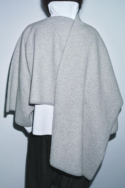 100% WOOL COAT WITH SCARF - Zara фото 3