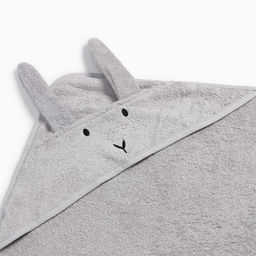 Набор Крошка Я (полотенце-уголок, рукавица, нагрудник), серый, 100% хл, 360 гр/м2  фото 3