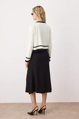 Siyah Renk Bloklu Midi A-line Triko H?rka-Elbise Tak?m TWOAW26EL00096 - Trendyolmilla фото 5