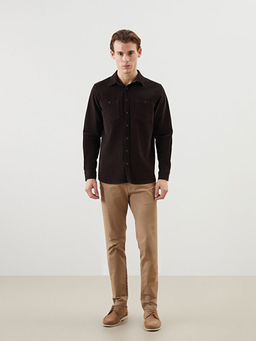 Regular Fit Uzun Kollu Kadife Erkek G?mlek