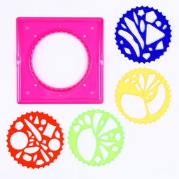 Спирограф Геометрия, набор 4 шт., основа, цвет МИКС - Simaland фото 2