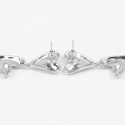 Серьги металл Сердца соединение, цвет серебро - Qf фото 2