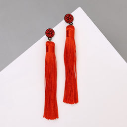 Серьги «Кисти» гармония, цвет красный, L кисти 8.5 см
