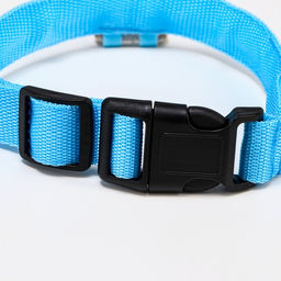 Ошейник с подсветкой, зарядка от USB, размер M, ОШ 37-46 см, 3 режима, голубой - Пижон фото 3