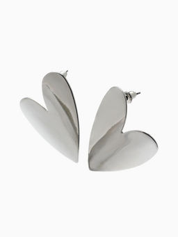 Серьги металл Сердце нежность, цвет серебро - Qf фото 3