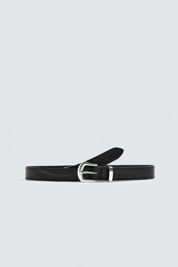 VINTAGE-EFFECT LEATHER BELT - Zara фото 2