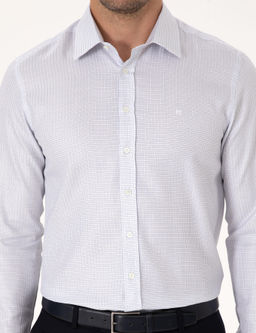 Beyaz Slim Fit %100 Pamuk Kareli G_mlek - Cacharel фото 6