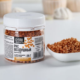 Рисовые шарики блестящие Золотые для капкейков, тортов и куличей, 25 г. - KONFINETTA фото 2