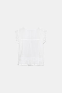 BLUSA ENTREDOSES VOLANTES / Blanco - Zara фото 7