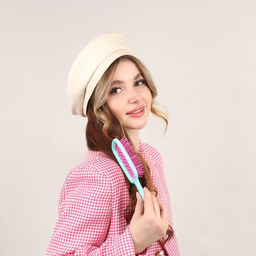 Расчёска массажная, широкая, вентилируемая, 8.5×20.5 см, бирюзовая, розовая