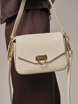 Женская сумка кросс-боди Azaro 3684 бежевый лен/мороко