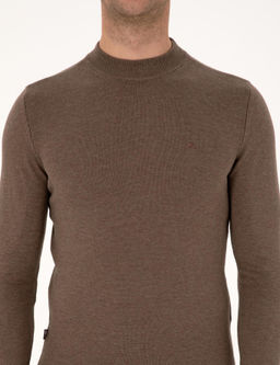Vizon Melanj Slim Fit _eyrek Yaka Basic Triko Kazak - Pierre cardin фото 6