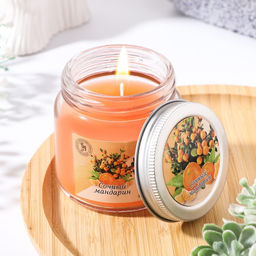 Ароматическая свеча в банке, 6.3 см, 100 мл, сочный мандарин