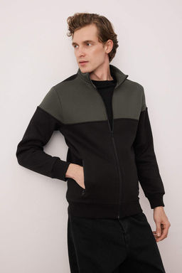 TRENDYOL MAN Lacivert-Gri Melanj Regular Fit Uzun Kollu Dik Yaka Fermuarl? Sweatshirt TMNAW22SW0720 - Trendyolmilla фото 18