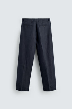 PANTAL?N TRAJE 100% LINO ESPIGA / ?ndigo