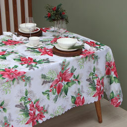 Скатерть Доляна Рождественский букет 110*145 см, 100% п/э  фото 2