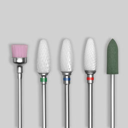 Фрезы для маникюра в пластиковом органайзере, 10 шт