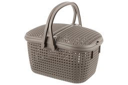 Корзина для пикника 25 л 49,5*35*27,5 см Паола с 2-мя крышками латте (модель 428)