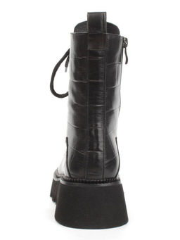 01-C1110-1 BLACK Ботинки демисезонные женские (натуральная кожа, байка)