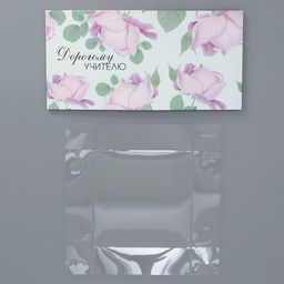 Цена за 5 шт. Коробка подарочная для цветов с PVC крышкой, упаковка, «Учителю», 12 х 12 х 12 см