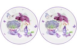 Набор тарелок 2 пр. 300 мл 21,5*21,5*3 см Лаванда глубокие NEW BONE CHINA