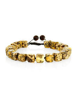 Браслет из натурального формованного янтаря Рафинад сатиновый