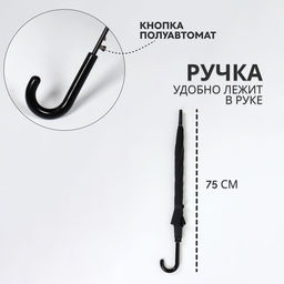 Зонт - трость полуавтоматический Smile, 8 спиц, R=47/55 см, d=110 см, рисунок МИКС