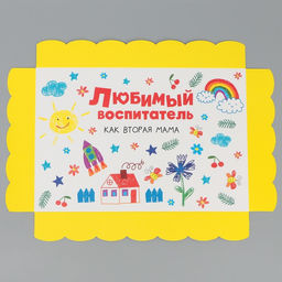 Цена за 5 шт. Коробка для печенья, кондитерская упаковка с пластиковой крышкой, Любимый воспитатель, 22 х 15 х 3 см