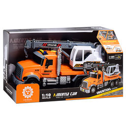 Машина "Автокрановщик" с распылением воды, на батарейках, в коробке