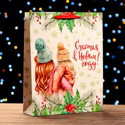 Пакет ламинированный вертикальный Счастливого Нового Года!,33 х 42 х 10 см - UPAK LAND фото 4