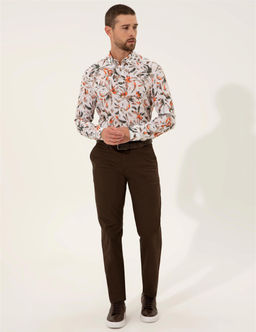 Kahverengi Regular Fit Kanvas Pantolon