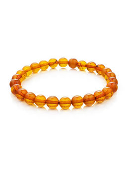 Браслет из натурального янтаря Шары каштановые