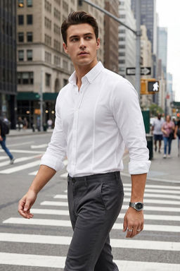 TRENDYOL MAN Beyaz Super Slim Fit Dugmeli Yaka Kulplu Apoletli Kolay Utulenebilir Gomlek TMNSS22GO0091 - Trendyolmilla фото 10