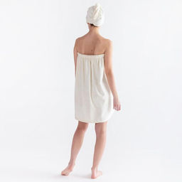 Набор для сауны Экономь и Я парео 68х150 см+чалма, цвет молочный, 340 г/м2  фото 6