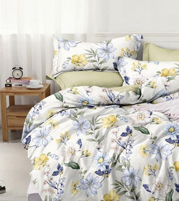 Постельное белье поплин эксклюзив на молнии - Цветочные мотивы Семейный (нав.70х70)