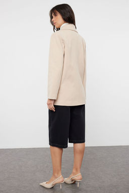 Tas Regular Cep Detayl? Yumusak Dokulu K?sa Ceket Kaban TWOAW25KB00007