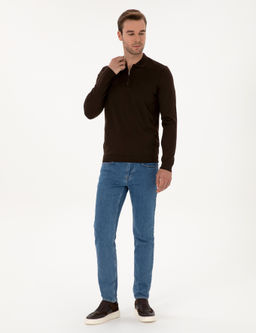 Kahverengi Regular Fit Basic Kazak - Cacharel фото 4