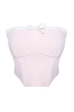 Trendyolmilla Siyah Baglama Detayl? Straplez Crop Dokuma Bluz TWOSS24BZ00607  фото 6