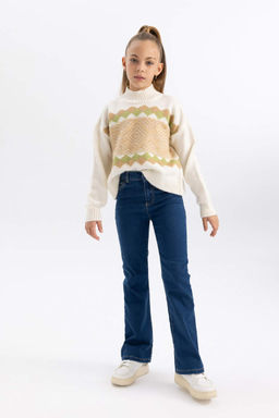 Расклешенные джинсовые брюки для девочек