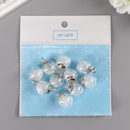 Цена за 2 шт. Подвеска декоративная для творчества стекло «Шар - камешки», прозрачная, d=1.6 см, набор 10 шт.