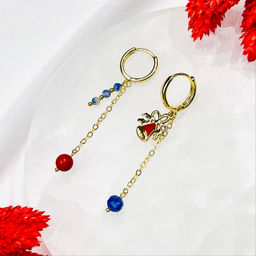 Серьги из Коралла и Содалита - Радуга самоцветов фото 2